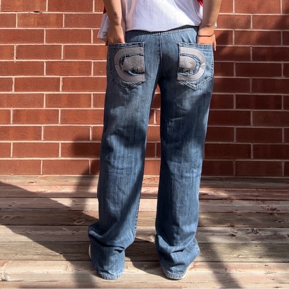 Y2K Ecko Untld. Embroidered Rhino Logo Pocket Relaxed Fit Jeans (30 x 30.5) - Picture 4 of 6